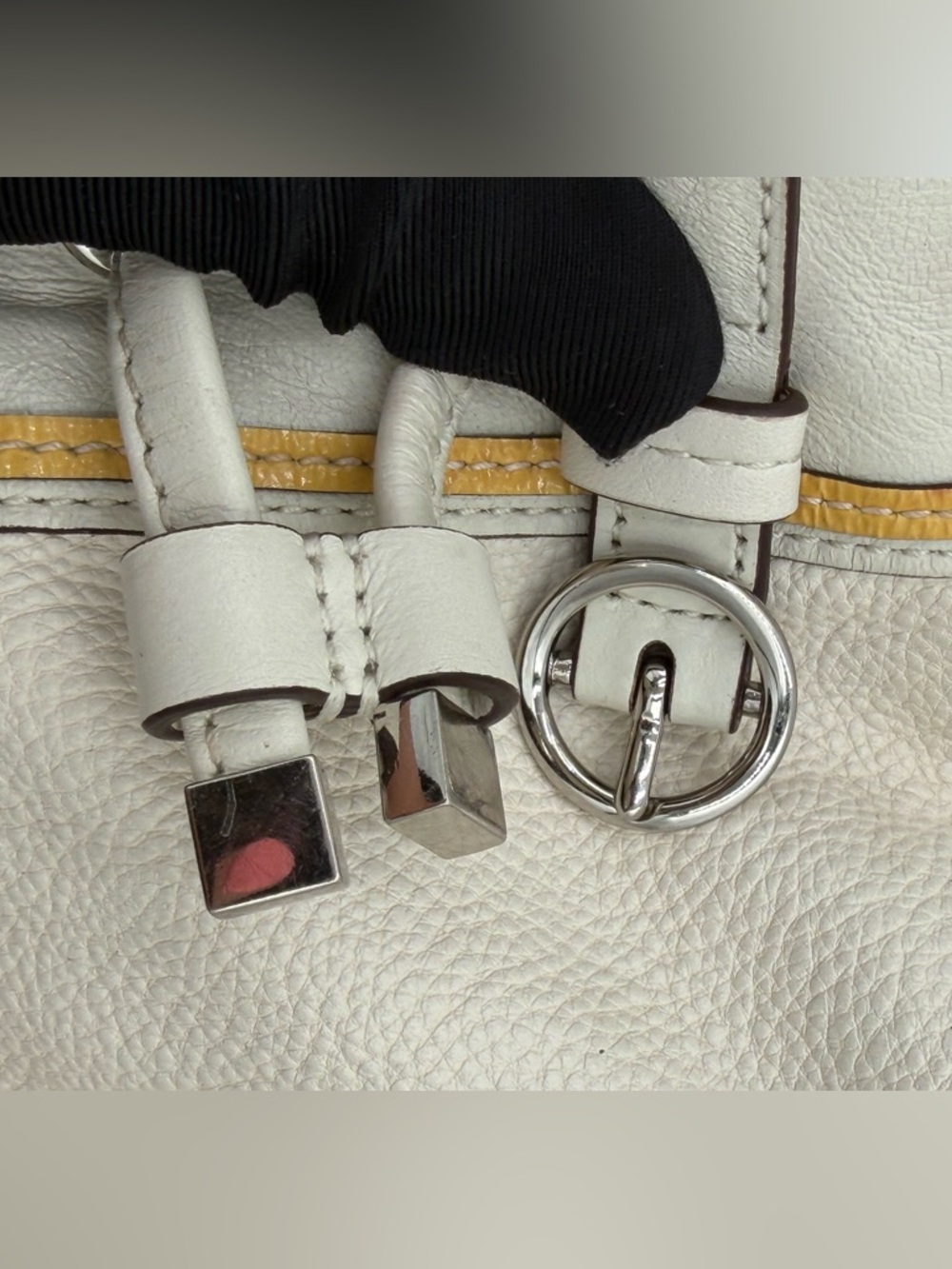 Coach Mini Drawstring Bucket Chalk with Blush Pink Interior Crossbody - Picture 8 of 11